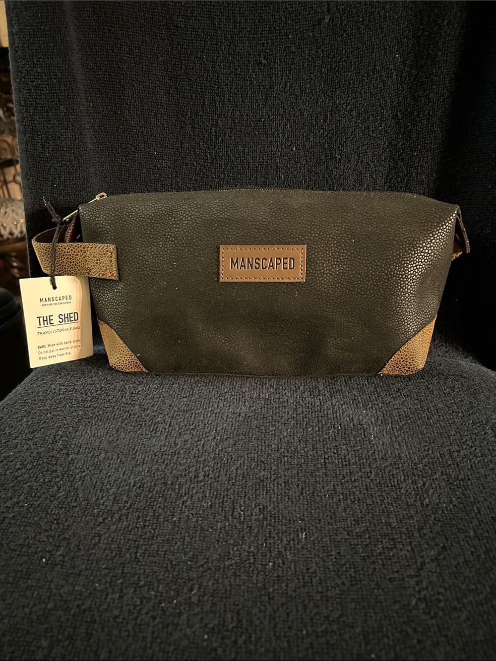 Manscaped The Shed Black and Brown Men's Toiletry Bag NWT